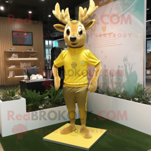 Gold Deer maskot kostym...