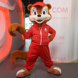 Red Mongoose maskot kostym...