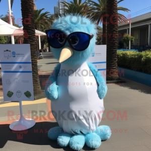 Sky Blue Kiwi maskot kostym...