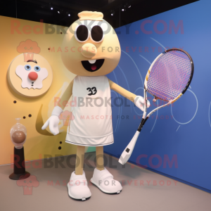 Creme tennisketcher maskot...