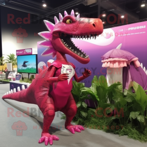 Magenta Spinosaurus maskot...