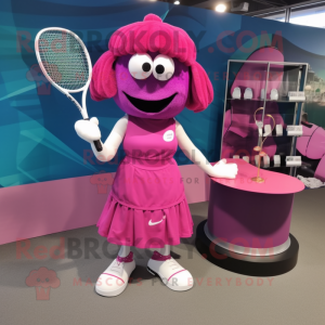 Magenta tennisracket maskot...