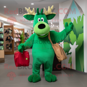 Green Moose maskot kostume...