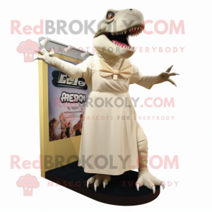 Cream T Rex maskot kostume...