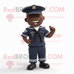 Sort Navy Soldier maskot...