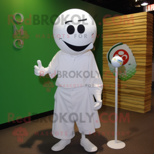 Hvit golfball maskot drakt...