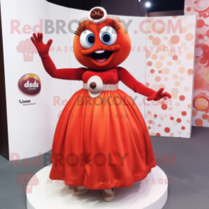 Rust Bracelet mascot costume character dressed with a Ball Gown and Rings