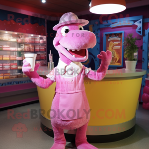 Pink Krokodille maskot...