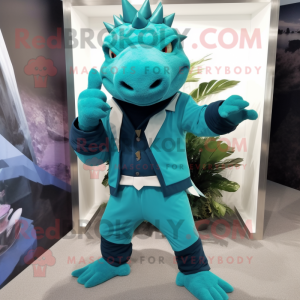 Teal Ankylosaurus mascotte...