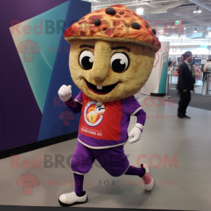 Purple Pizza Slice maskot...