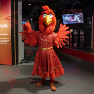 Rød Tandoori kylling maskot...