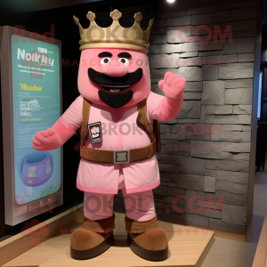 Pink King mascotte kostuum...