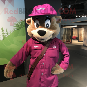 Magenta Sniper maskot drakt...