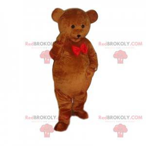Brown bear mascot with a red bow tie - Redbrokoly.com