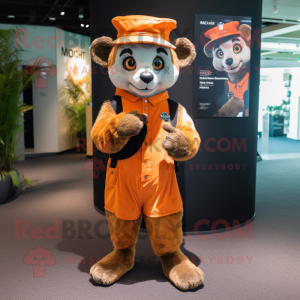 Orange Civet maskot kostume...