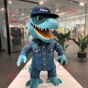 Teal T Rex mascotte kostuum...