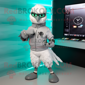 Gray Pigeon maskot kostyme...