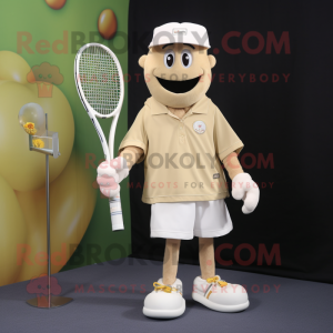 Creme tennisketcher maskot...