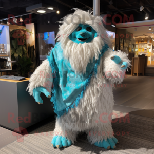 Turquoise Yeti mascotte...