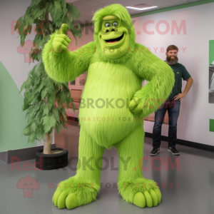 Limegrøn Sasquatch maskot...