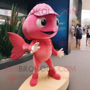 Pink Goldfish maskot...