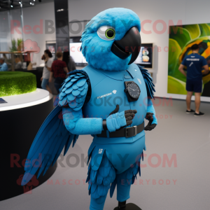 Sky Blue Ara maskot kostym...