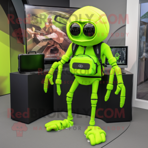 Lime Green Spider mascotte...