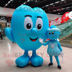 Cyan-herzförmige Ballon...