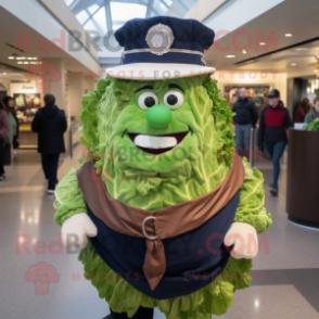 Navy Corned Beef And Cabbage mascot costume character dressed with a Sweater and Necklaces