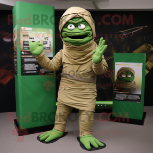 Grön Mummy maskot kostym...