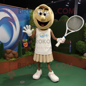 Beige tennisracket mascotte...