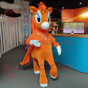 Orange Mare maskot kostume...