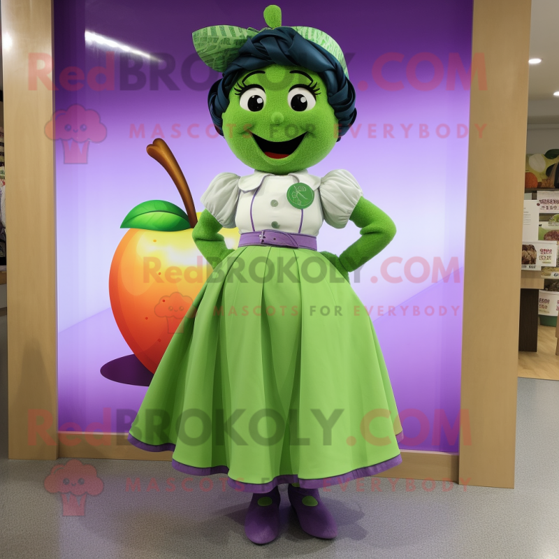 nan Apple mascot costume character dressed with a A-Line Skirt and Earrings