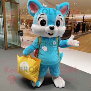 Cyan Flying Squirrel maskot...