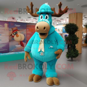 Turkis Moose maskot kostume...