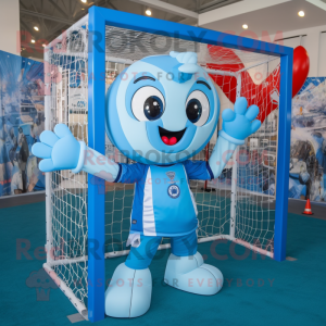 Sky Blue Soccer Goal maskot...