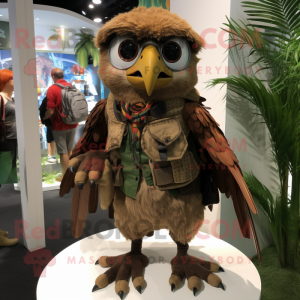 Brown Hawk mascotte kostuum...