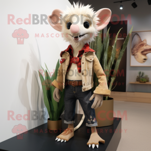 Beige Aye-Aye maskotdräkt...