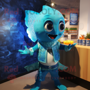 Cyan Ceviche maskot kostume...