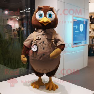 Brown Dove mascotte kostuum...