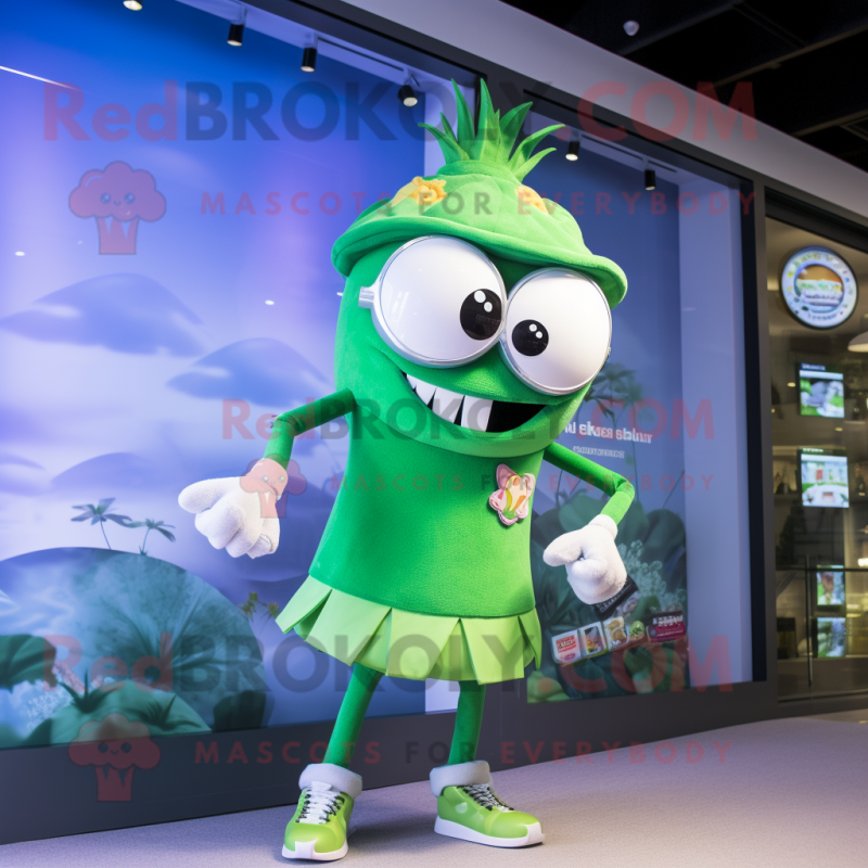 Green Wrist Watch mascot costume character dressed with a Bikini and Watches