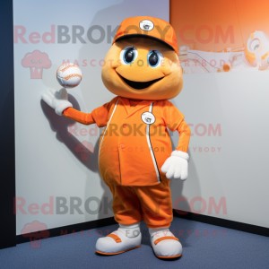 Oransje baseballball maskot...