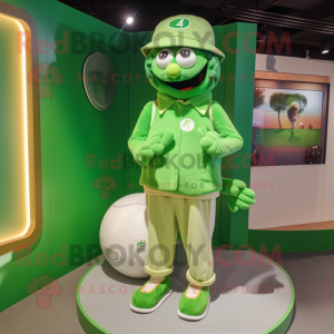 Grön golfboll maskot kostym...