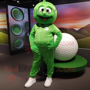 Grønn golfball maskot drakt...