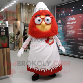 nan Shakshuka mascot costume character dressed with a Skirt and Eyeglasses