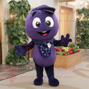 Marinblå Grape maskot...