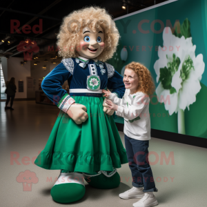 nan Irish Dancer mascot costume character dressed with a Mom Jeans and Lapel pins