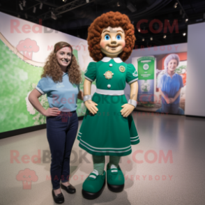 nan Irish Dancer mascot costume character dressed with a Mom Jeans and Lapel pins