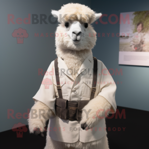 Witte Alpaca mascotte...