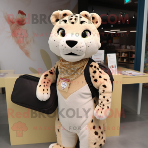 Beige Cheetah maskot maskot...